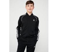 adidas Originals Older Unisex Superstar Track Top - Black, Black, Size 8-9 Years Black