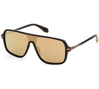 Adidas Unisex OR0100 02G Sunglasses Injected Black Brown Mask Normal Mirror