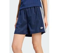 adidas Originals Pinstripe Firebird Shorts, Navy/White, Size L, Inside Leg Regular, Women Navy/White