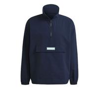 adidas originals Quarter Zip Casual Sports Half Zipper Hooded Jacket Navy Blue HB1821 S