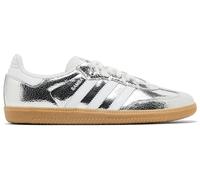 adidas Originals Samba OG Womens Sneaker, Cracked Metallic Silver White, 5.5