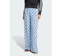 adidas Originals SATIN POLKA DOTS WIDE LEG PANT, Light Blue, Size M, Inside Leg Regular, Women Light Blue