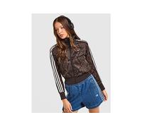 adidas Originals Satin Snake Print Firebird Track Top - Brown - Womens L
