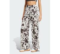 adidas Originals Satin Wide Leg Pants, Multi, Size Xl, Inside Leg Regular, Women Print