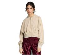 Adidas Originals Sst Double Layered Cropped Full Zip Sweatshirt Beige XS Woman