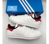 Adidas Originals Stan Smith White Maroon Red Leather (UK Size 9)
