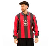 Adidas Originals Striped Long Sleeve Polo Pink L Men