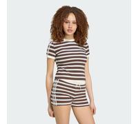 Adidas Originals Striped Short Sleeve T-shirt Brown XS Woman