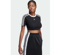 adidas Originals Three Stripe Cropped T-Shirt Black