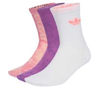 adidas Socks Tie Dye Crew Socks 3 Pairs in Pink L