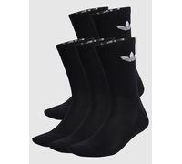 adidas Originals 6-Pack Trefoil Cushion Crew Socks - Black 8.5-10