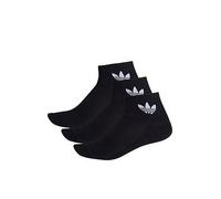 adidas Originals Unisex 3 Pack Mid Ankle Socks - Black, Black, Size Xs, Men Black