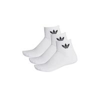 adidas Originals Unisex 3 Pack Mid Ankle Socks - White, White/White/Black, Size M, Men White/White/Black