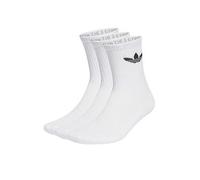 adidas Originals Unisex 3 Pack Trefoil Crew Cushion Socks - White, White, Size S, Men White