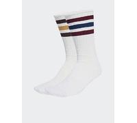 adidas Originals 3-Stripes Ribbed Two Pack Crew Socks White/Maroon 6.5
