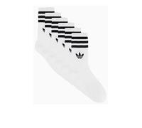 adidas Originals Unisex 3 Stripe Crew Socks 6 Pack, White, Size Xs, Men White