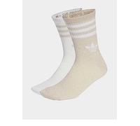 adidas Originals Unisex 3 Stripe Glitter Crew Socks 2 Pack, Multi, Size S, Women Print