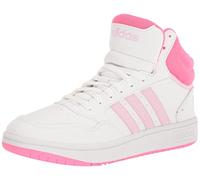 adidas Originals Unisex-Child Hoops Mid 3.0 Sneaker, White/Orchid Fusion/Lucid Pink, 20.0 cm