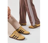 adidas Originals Unisex Gazelle Trainers, Golden Bei/Dark Brwn/Gold Met., Size 8, Women Golden Bei/Dark Brwn/Gold Met.