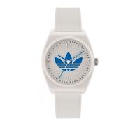 Adidas Originals Unisex Project Two Blue Logo White Resin Strap Watch