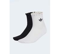 adidas Originals Unisex Ruffle 1/4 Sock 2 Pack, Multi, Size M, Men Print