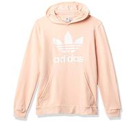 adidas Originals unisex-youth Trefoil Hoodie Haze Coral/White Medium