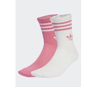adidas Originals Women's 3 Stripe Glitter Crew Socks 2 Pack - Pink, Pink, Size Xs, Women Pink