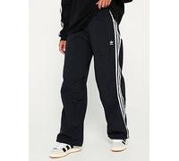 adidas Originals Womens 3 Stripe Woven Parachute Pants - Black, Black, Size M, Women Black