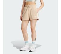 adidas Originals Womens 3-Stripes French Terry Shorts - Beige Cotton - Size Medium