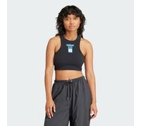 adidas Originals Womens Adibreak Cropped Tank Top - Black Cotton - Size Medium