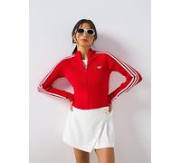 adidas Originals Women's Adicolor 3 Stripes Slim Knit Track Top, Better Scarlet, Size S, Women Better Scarlet