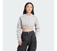 adidas Originals Womens Adicolor Teamgeist Cropped Track Top - Grey Recycled Material - Size X-Large