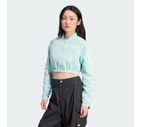 adidas Originals Womens Adicolor Teamgeist Cropped Track Top - Turquoise Recycled Material - Size 2XS