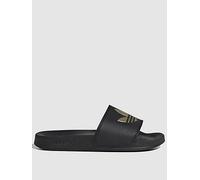 adidas Originals Womens Adilette Lite Sliders - Black/Gold, Core Black/Core Black/Mat Gold, Size 3, Women Core Black/Core Black/Mat Gold