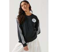 Adidas Originals Lace Branding Crew Sweatshirt Black L Woman