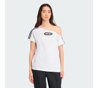 ADIDAS Originals Womens Campus 2000 Off Shoulder Tee - White Cotton - Size Small