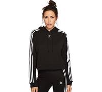 adidas Originals Women's Cropped Hoodie Hooded Sweatshirt, Black, Large