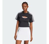 adidas Originals Womens Cutout Cali Tee - Black/White Cotton - Size X-Small