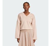 adidas Originals Womens Deep V-Neck Sweatshirt - Beige - Size X-Small