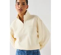 adidas Originals Women's Essential Cream Quarter Zip, Cream White, Size Xl, Women Cream White