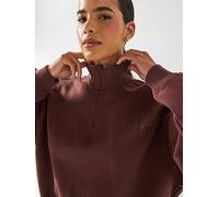 adidas Originals Women's Essential Linear Quarter Zip, Auburn, Size L, Women Auburn