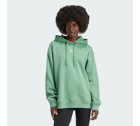 adidas Originals Womens Essentials Loose Fleece Hoodie - Green Cotton - Size Small