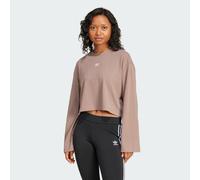 ADIDAS Originals Womens Essentials Wide Rib Long Sleeve Tee - Brown - Size Medium