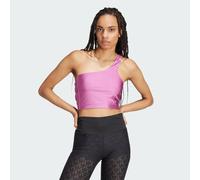 adidas Originals Womens Fashion Cut-Out Spandex Crop Top - Purple Recycled Material - Size Large
