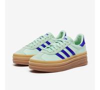 adidas Originals Women's Gazelle Bold Sneakers, Clear Mint/Lucid Blue/Gold Metallic, 9.5