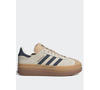 adidas Originals Womens Gazelle Bold Trainers - Beige, Crm White/Ni Indigo/Mag Beige, Size 7, Women Crm White/Ni Indigo/Mag Beige