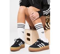 adidas Originals Womens Gazelle Bold Trainers, Core Black/Ft White/Ftwr White, Size 4, Women Core Black/Ft White/Ftwr White