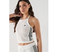 adidas Originals Women's Knitted Crochet Top, Off White, Size S, Women Off White