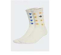 adidas Originals Women's Liberty Crew Socks 2 Pack, Off White, Size L, Women Off White