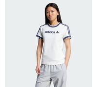 adidas Originals Womens Linear Logo 3-Stripes Tee - White Cotton - Size 2XS